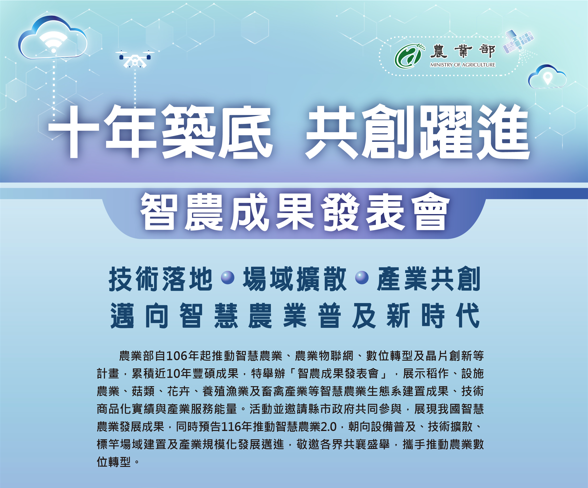 智農 2.0 新未來！智慧農業十年，超過 200 項技術移轉！