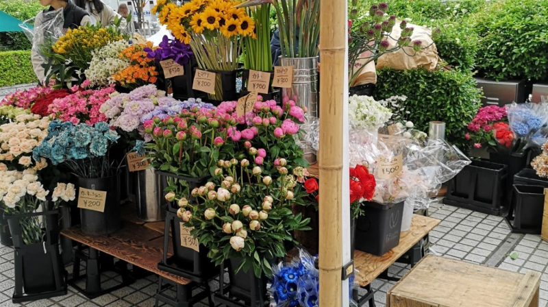 Fresh flowers for sale at the market